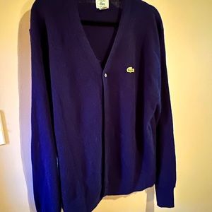 Vintage Izod Lacoste Navy Golf Cardigan Sweater